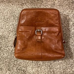 Leather backpack purse
